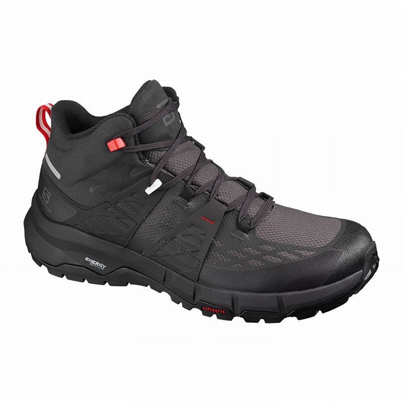 Zapatillas Trekking Salomon Hombre Negras / Rojas - Salomon Argentina ODYSSEY MID GTX ,530298-SWU